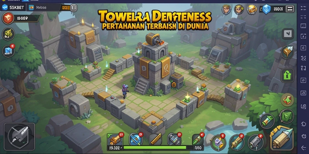 Tampilan gameplay 55KBET yang seru dalam Tower Defense.