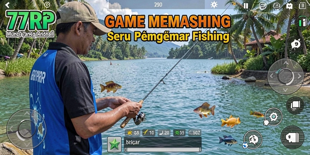 Screenshot gameplay 77RP menampilkan momen memancing yang seru dan realistis.
