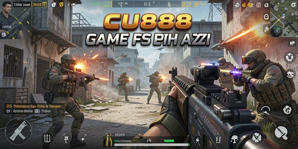 Tangkapan layar utama CU888 menampilkan aksi seru dalam gameplay FPS.