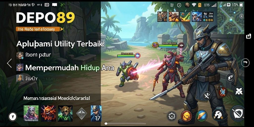 Tampilan screenshot aplikasi DEPO89 yang menunjukkan fitur Utility yang menarik.