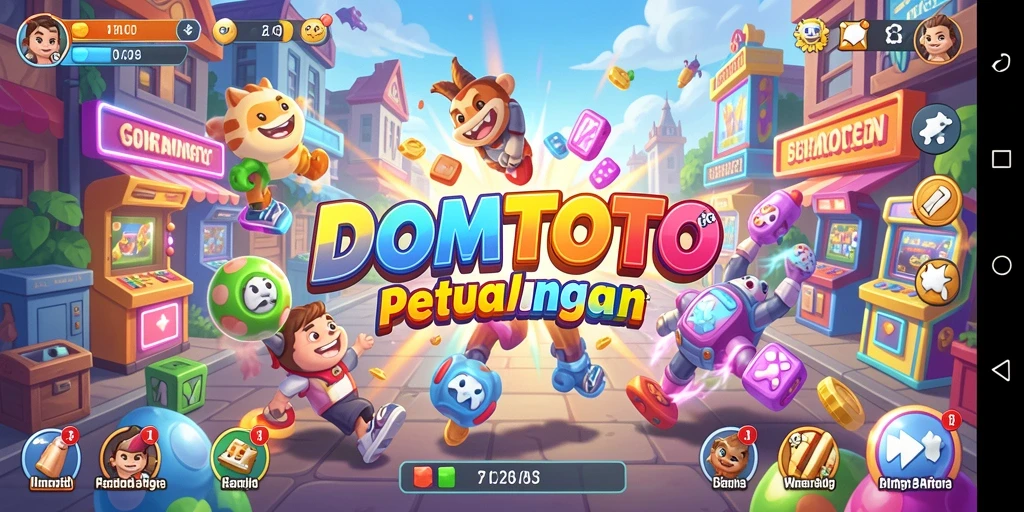 Tangkapan layar utama DOMTOTO yang menampilkan gameplay menegangkan.