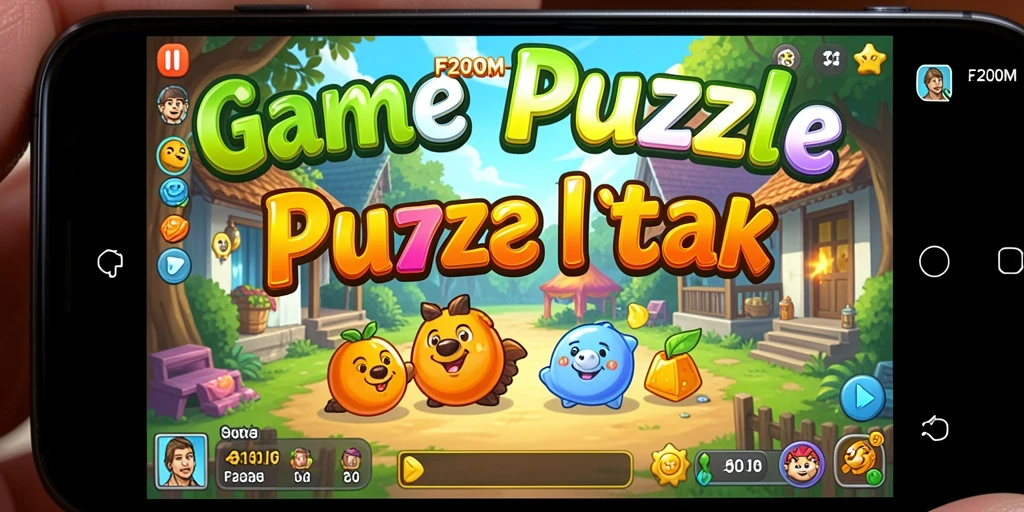 Screenshot F200M menampilkan gameplay permainan puzzle yang menantang dan menarik.