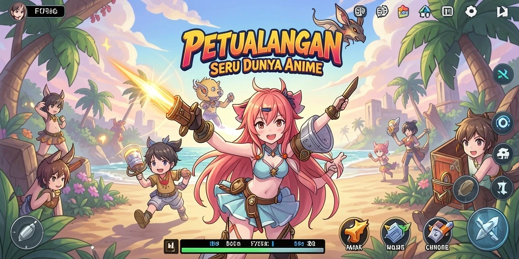 Menampilkan aksi seru dalam gameplay F7F7 yang penuh warna.