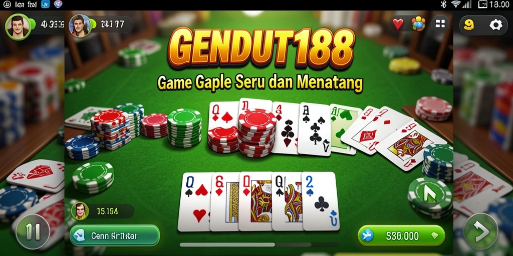Tampilan menarik dari gameplay GENDUT188 saat bermain gaple.