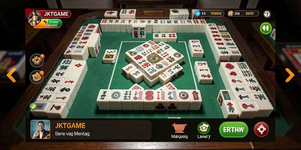 Tampilan gameplay JKTGAME yang seru dalam permainan Mahjong.