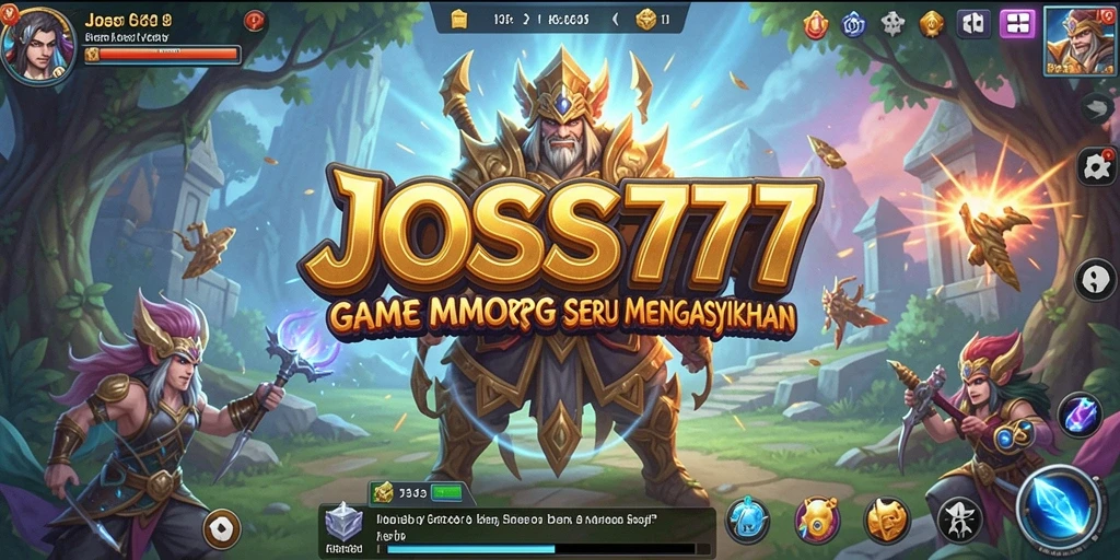 Screenshot gameplay JOSS777 yang menampilkan pertempuran epik di dunia MMORPG.