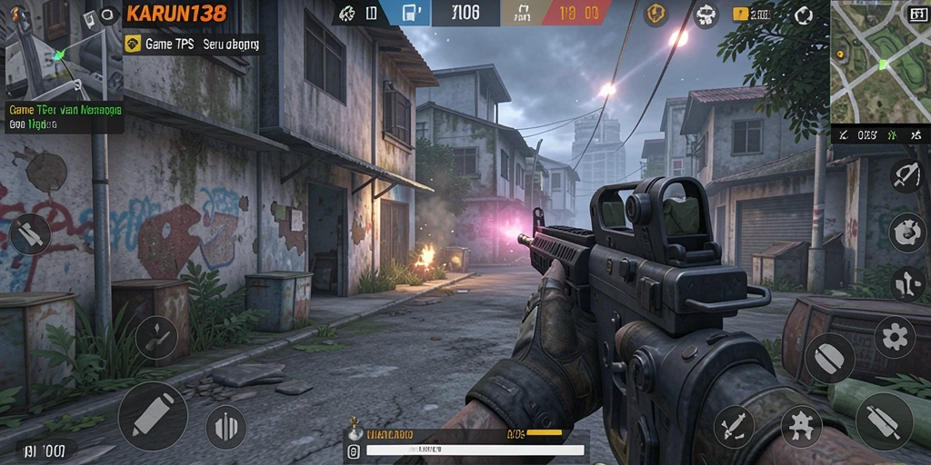 Tampilan aksi intens gameplay KARUN138 yang menegangkan.