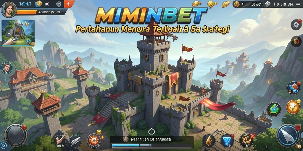 Screenshot MIMINBET menunjukkan aksi mendebarkan dalam game Tower Defense.