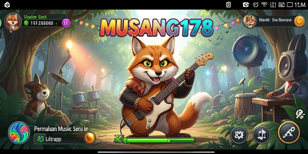 Tampilan gameplay seru dari MUSANG178 dengan banyak lagu dan mode permainan.