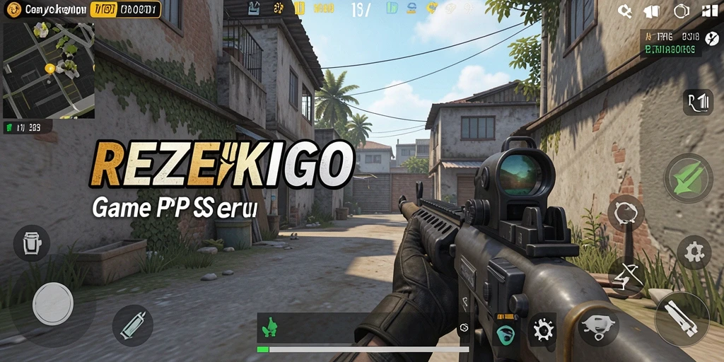 Tampilan gameplay mendebarkan dalam REZEKIGO saat melawan musuh.