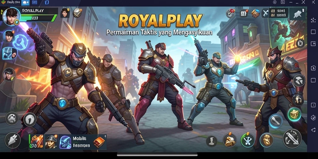 Screenshot gameplay seru ROYALPLAY di tengah pertempuran.