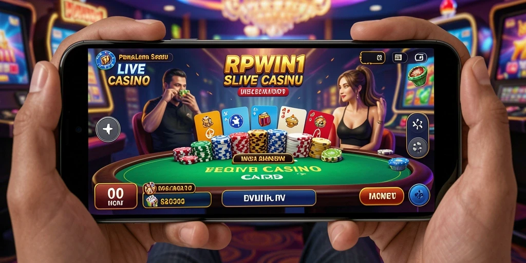 Screenshot gameplay RPWIN1 menampilkan dealer profesional dan interaksi langsung.