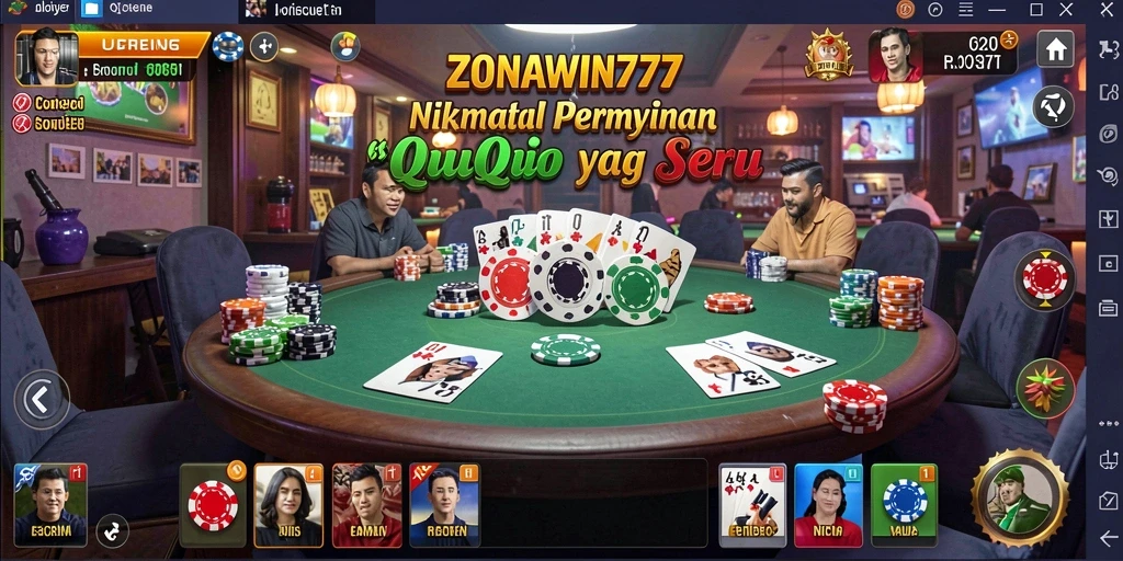 Tampilan seru gameplay QiuQiu dalam ZONAWIN777.